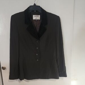 Kasper Dark Olive Green Blazer with Notched Lapels and Structured Fit